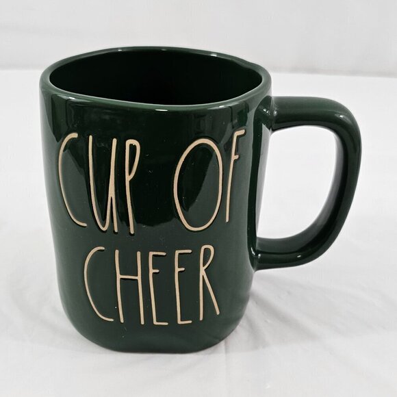 Rae Dunn Magenta CUP OF CHEER Green 20 Oz Ceramic Coffee Tea Mug Cup - Picture 10 of 16
